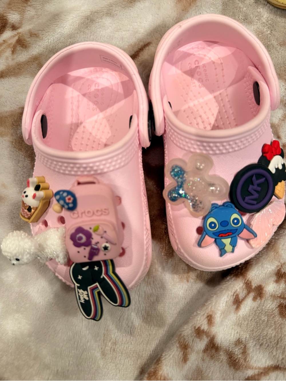CROCS Kids' Pink Clog Sandals without the Charms